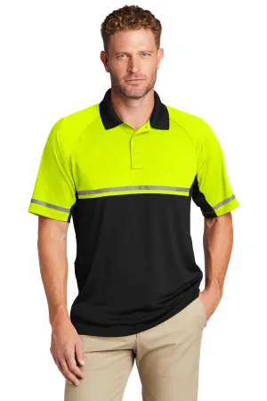CornerStone Mens Enhanced Visibility Moisture Wicking Short Sleeve Polo Shirt - Safety Yellow/Black  Cheaper Clothing Cornerstone