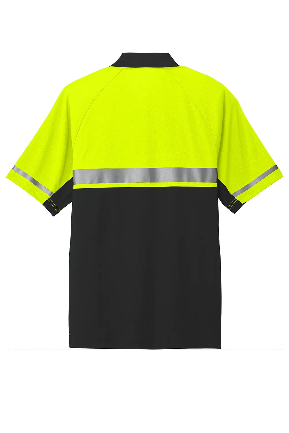 CornerStone Mens Enhanced Visibility Moisture Wicking Short Sleeve Polo Shirt - Safety Yellow/Black  Cheaper Clothing Cornerstone