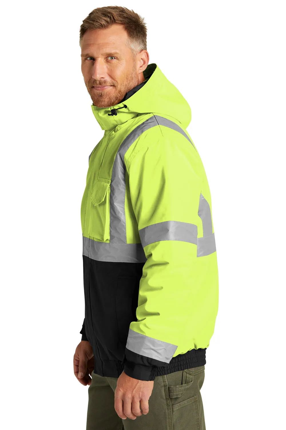 CornerStone Mens Enhanced Visibility Waterproof Full Zip Hooded Jacket - Safety Yellow  Cheaper Clothing Cornerstone