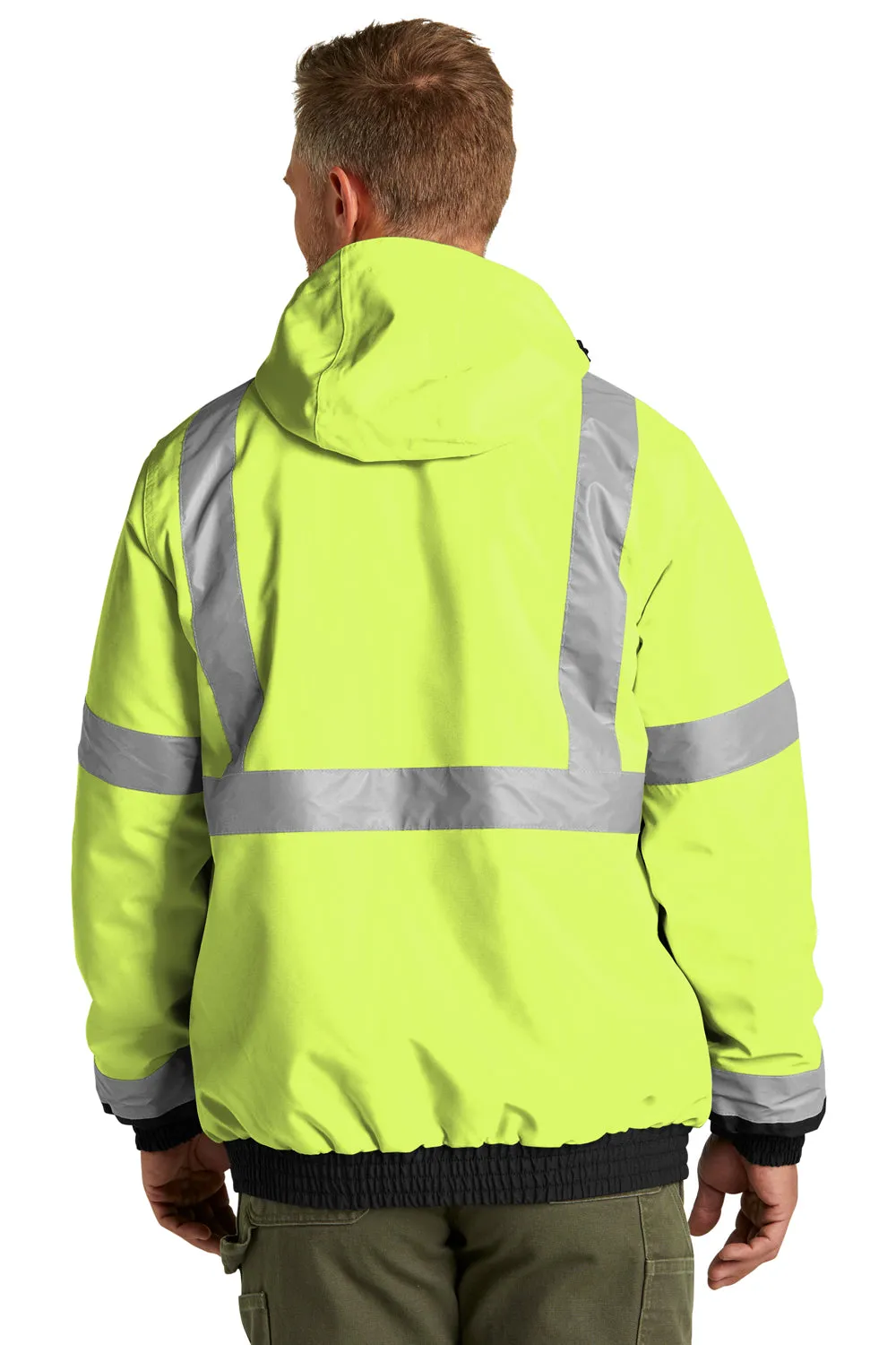 CornerStone Mens Enhanced Visibility Waterproof Full Zip Hooded Jacket - Safety Yellow  Cheaper Clothing Cornerstone