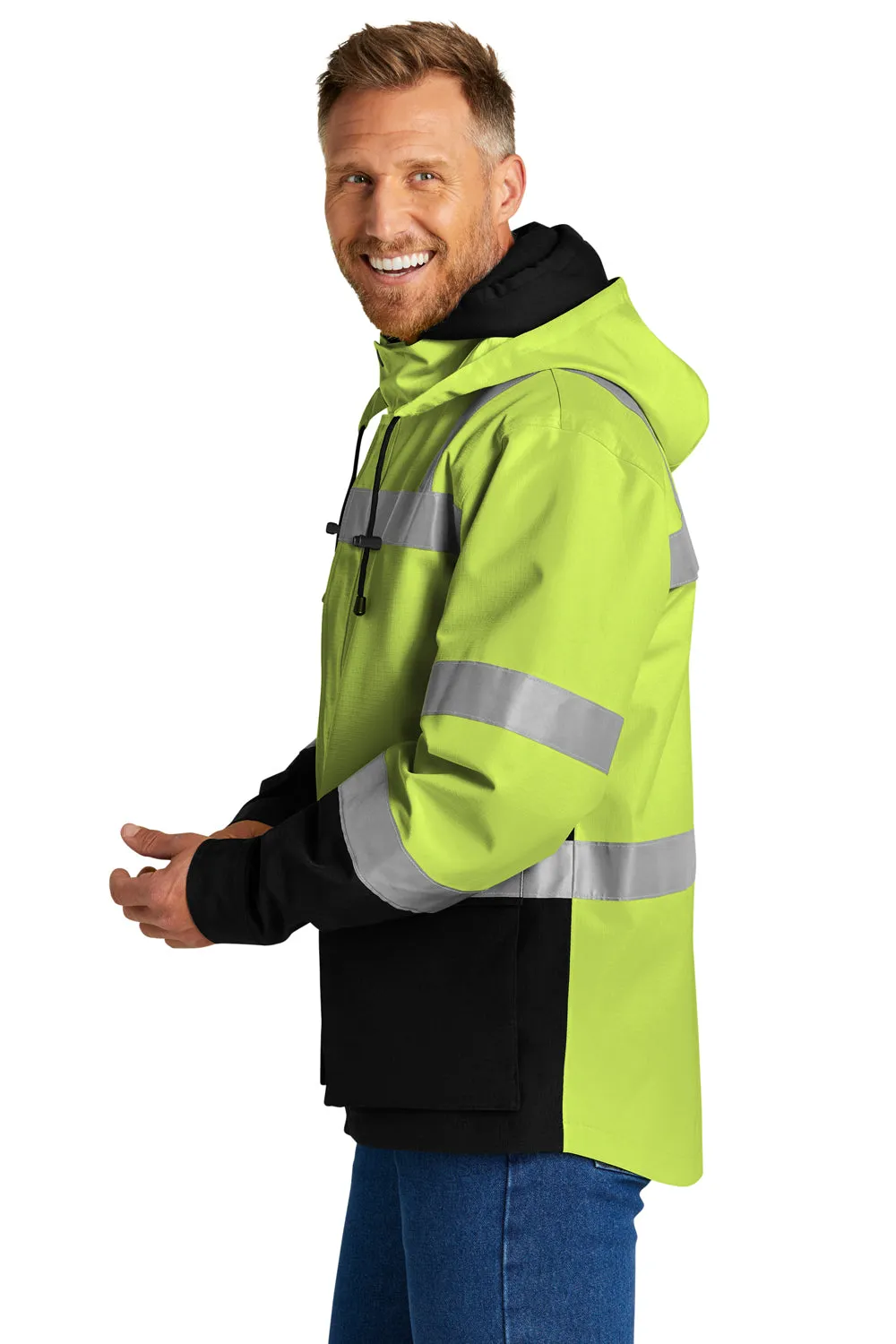 CornerStone Mens Enhanced Visibility Waterproof Full Zip Jacket - Safety Yellow  Cheaper Clothing Cornerstone