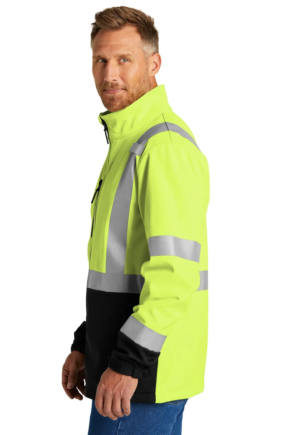 CornerStone Mens Enhanced Visibility Waterproof Ripstop 3-in-1 Full Zip Hooded Jacket - Safety Yellow  Cheaper Clothing Cornerstone