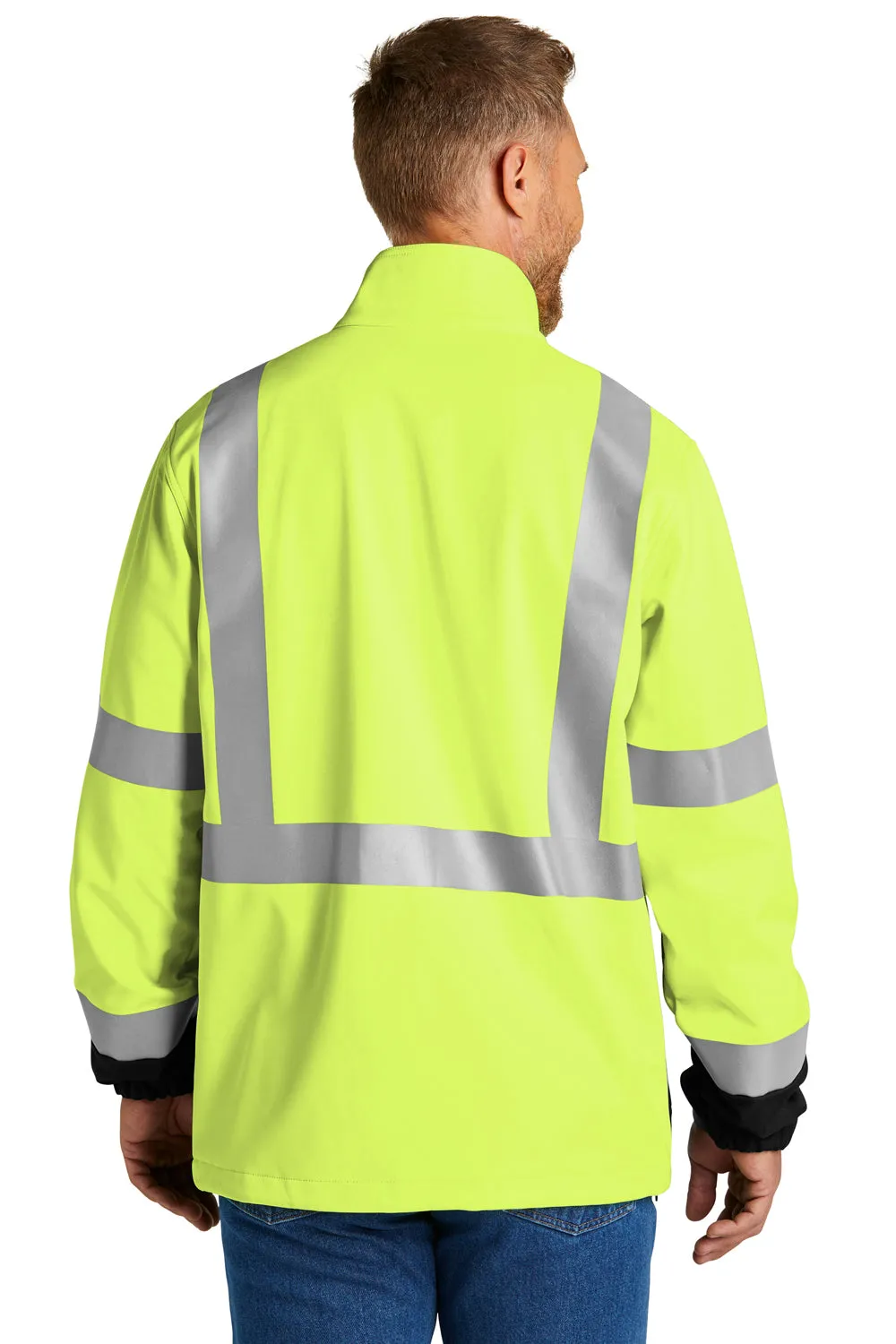 CornerStone Mens Enhanced Visibility Waterproof Ripstop 3-in-1 Full Zip Hooded Jacket - Safety Yellow  Cheaper Clothing Cornerstone