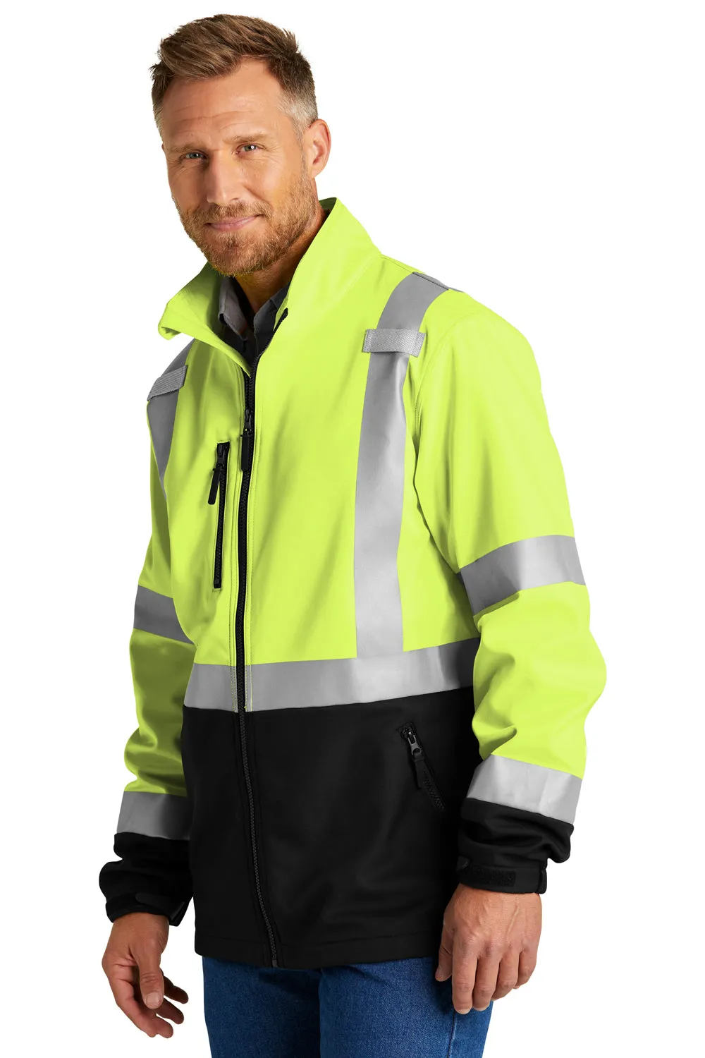 CornerStone Mens Enhanced Visibility Waterproof Ripstop 3-in-1 Full Zip Hooded Jacket - Safety Yellow  Cheaper Clothing Cornerstone