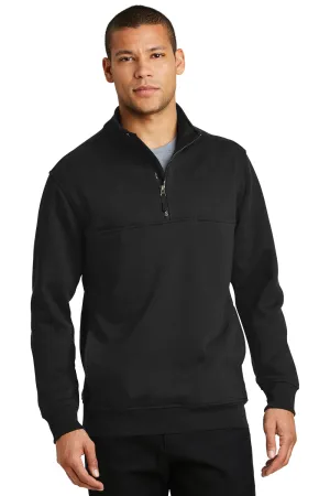 CornerStone Mens Fleece 1/4 Zip Sweatshirt w/ Pockets - Black  Cheaper Clothing Cornerstone