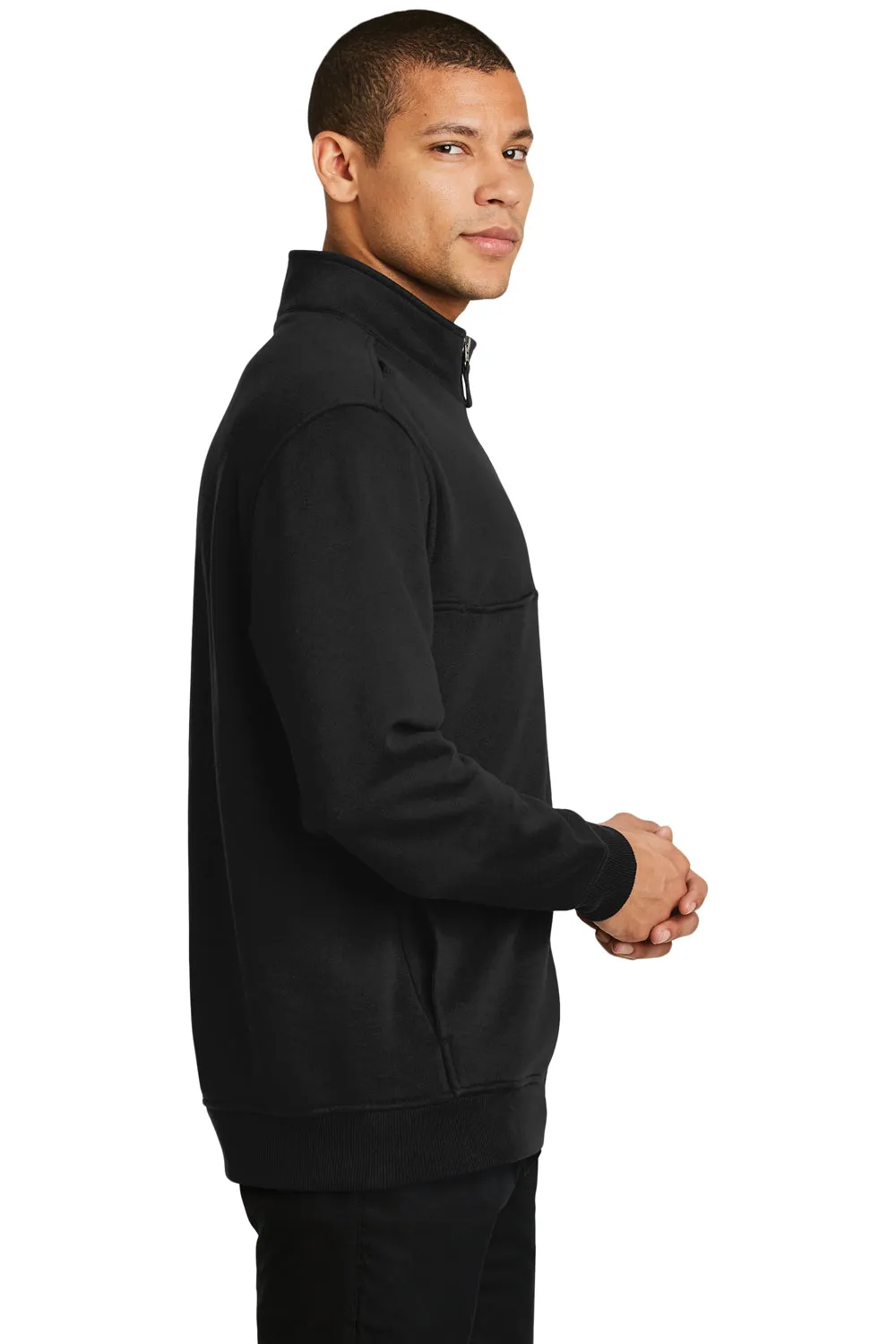 CornerStone Mens Fleece 1/4 Zip Sweatshirt w/ Pockets - Black  Cheaper Clothing Cornerstone