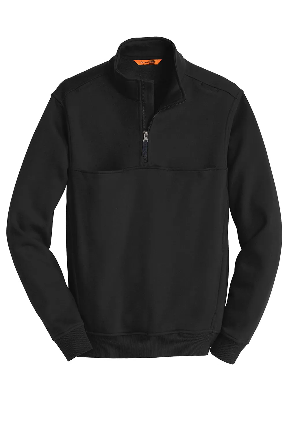 CornerStone Mens Fleece 1/4 Zip Sweatshirt w/ Pockets - Black  Cheaper Clothing Cornerstone