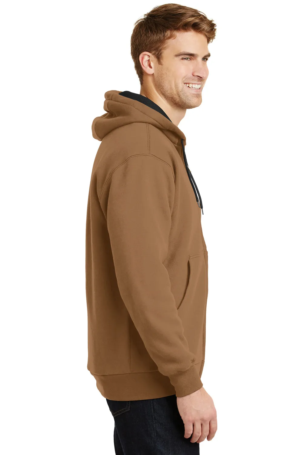 CornerStone Mens Full Zip Hooded Sweatshirt Hoodie w/ Pockets - Duck Brown  Cheaper Clothing Cornerstone
