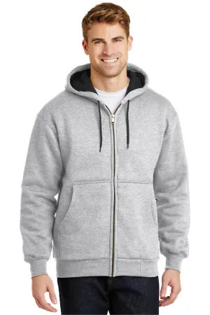 CornerStone Mens Full Zip Hooded Sweatshirt Hoodie w/ Pockets - Heather Grey  Cheaper Clothing Cornerstone