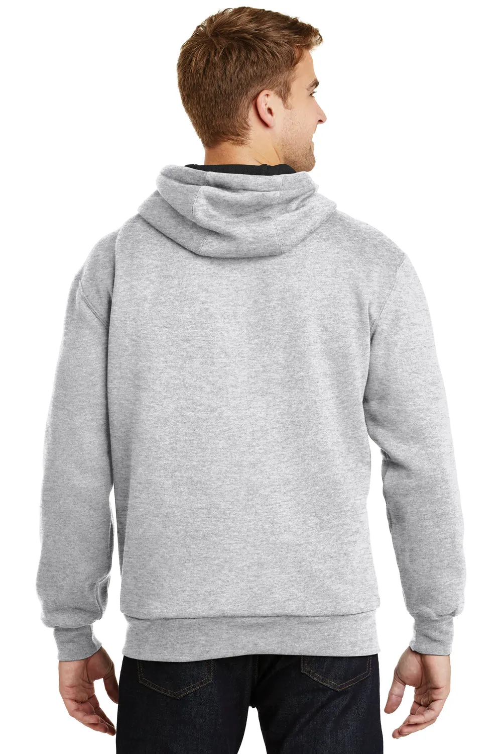CornerStone Mens Full Zip Hooded Sweatshirt Hoodie w/ Pockets - Heather Grey  Cheaper Clothing Cornerstone