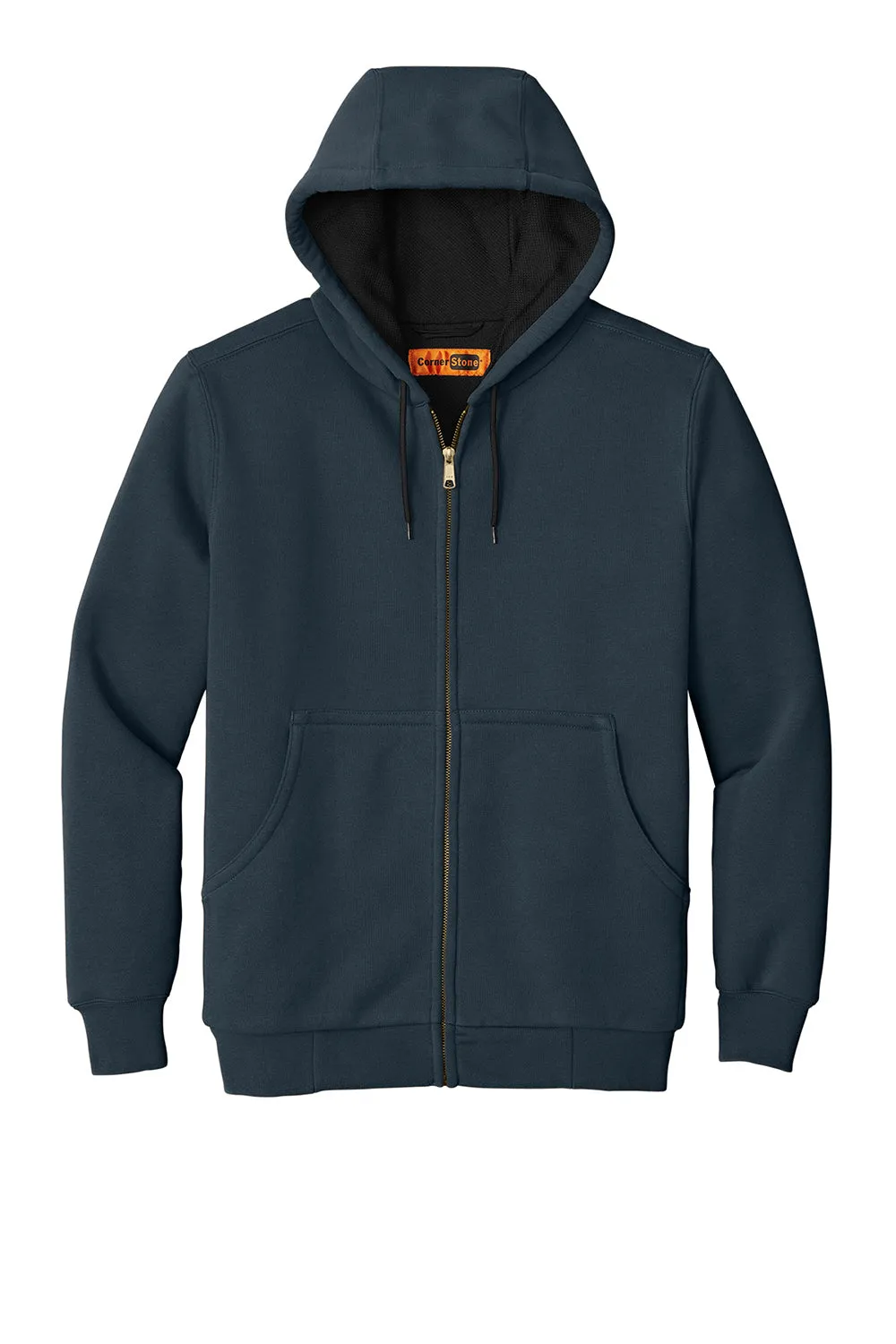 CornerStone Mens Full Zip Hooded Sweatshirt Hoodie w/ Pockets - Navy Blue  Cheaper Clothing Cornerstone
