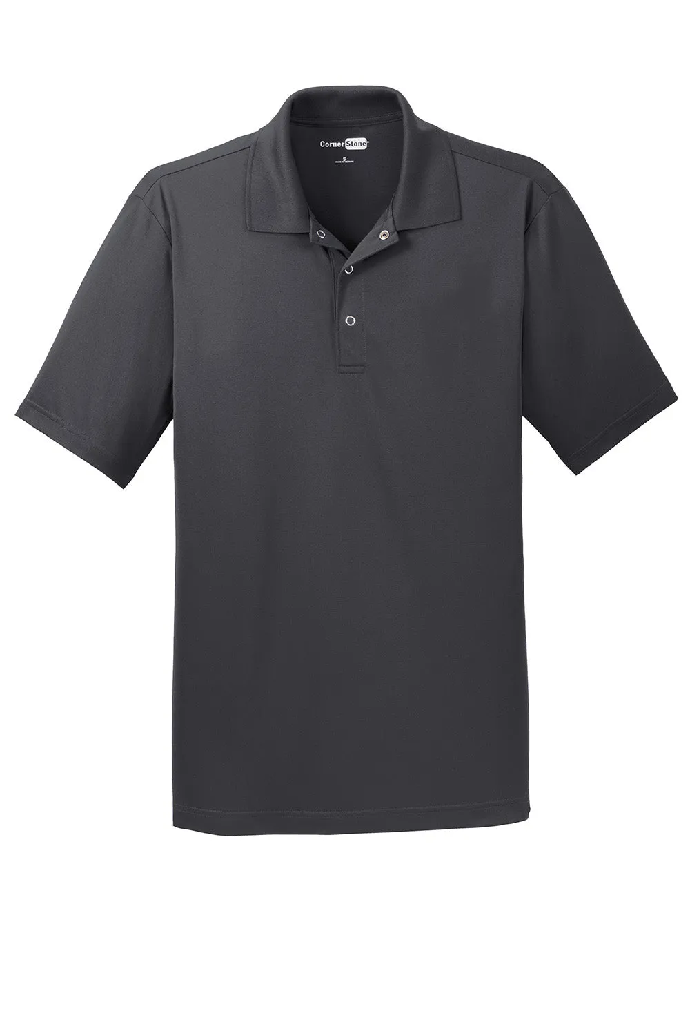 CornerStone Mens Gripper Moisture Wicking Short Sleeve Polo Shirt - Iron Grey  Cheaper Clothing Cornerstone