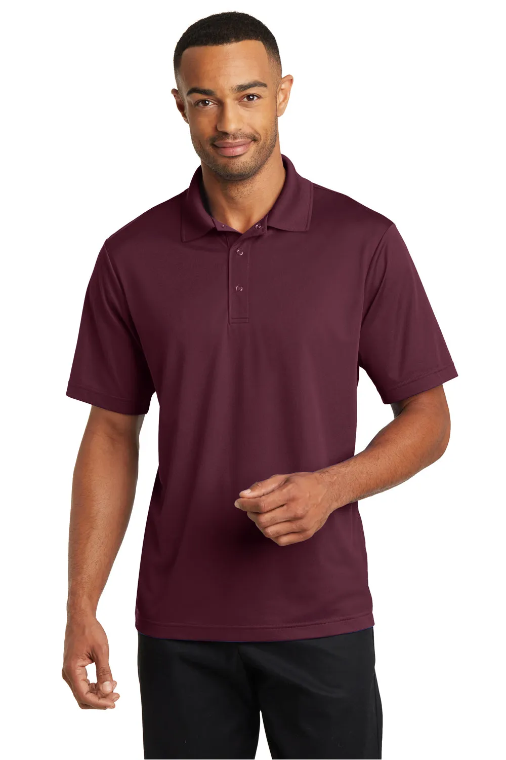 CornerStone Mens Gripper Moisture Wicking Short Sleeve Polo Shirt - Maroon - Closeout  Cheaper Clothing Cornerstone