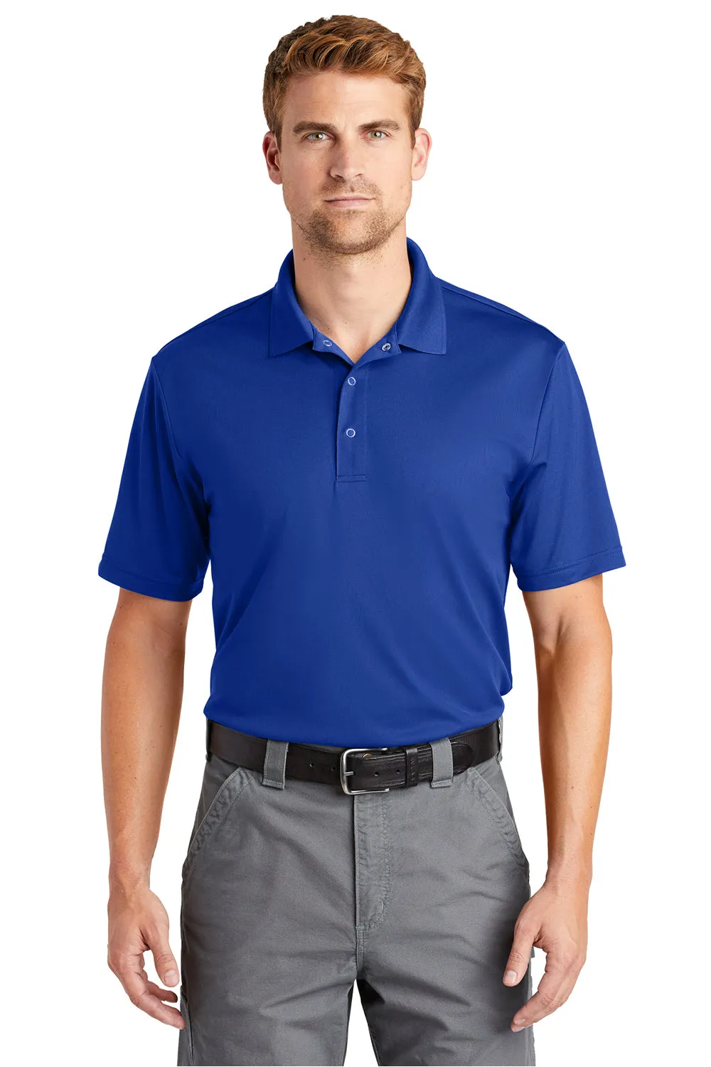 CornerStone Mens Gripper Moisture Wicking Short Sleeve Polo Shirt - True Royal Blue  Cheaper Clothing Cornerstone