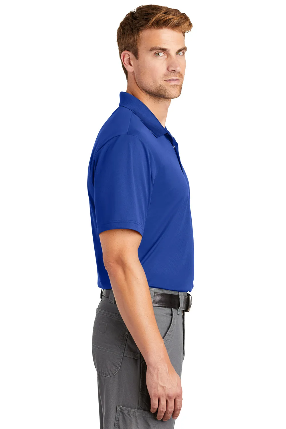 CornerStone Mens Gripper Moisture Wicking Short Sleeve Polo Shirt - True Royal Blue  Cheaper Clothing Cornerstone