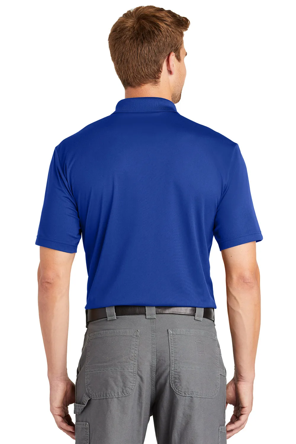 CornerStone Mens Gripper Moisture Wicking Short Sleeve Polo Shirt - True Royal Blue  Cheaper Clothing Cornerstone