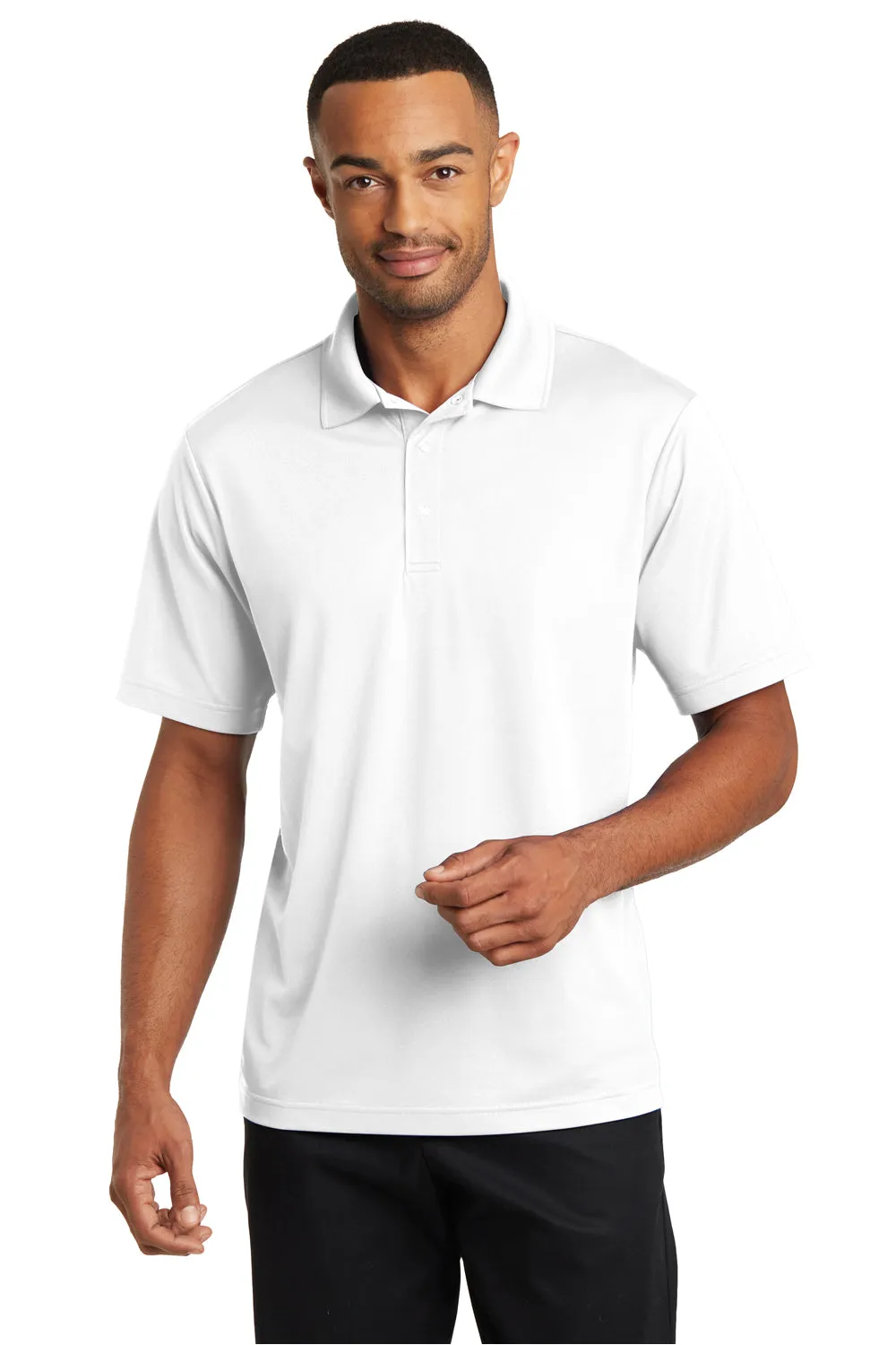 CornerStone Mens Gripper Moisture Wicking Short Sleeve Polo Shirt - White - Closeout  Cheaper Clothing Cornerstone