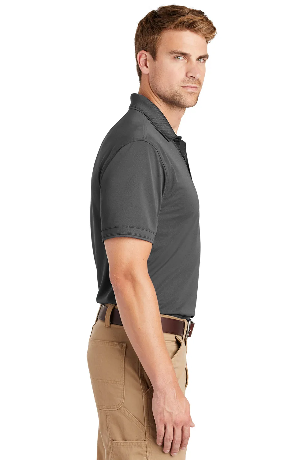 CornerStone Mens Industrial Moisture Wicking Short Sleeve Polo Shirt - Charcoal Grey  Cheaper Clothing Cornerstone
