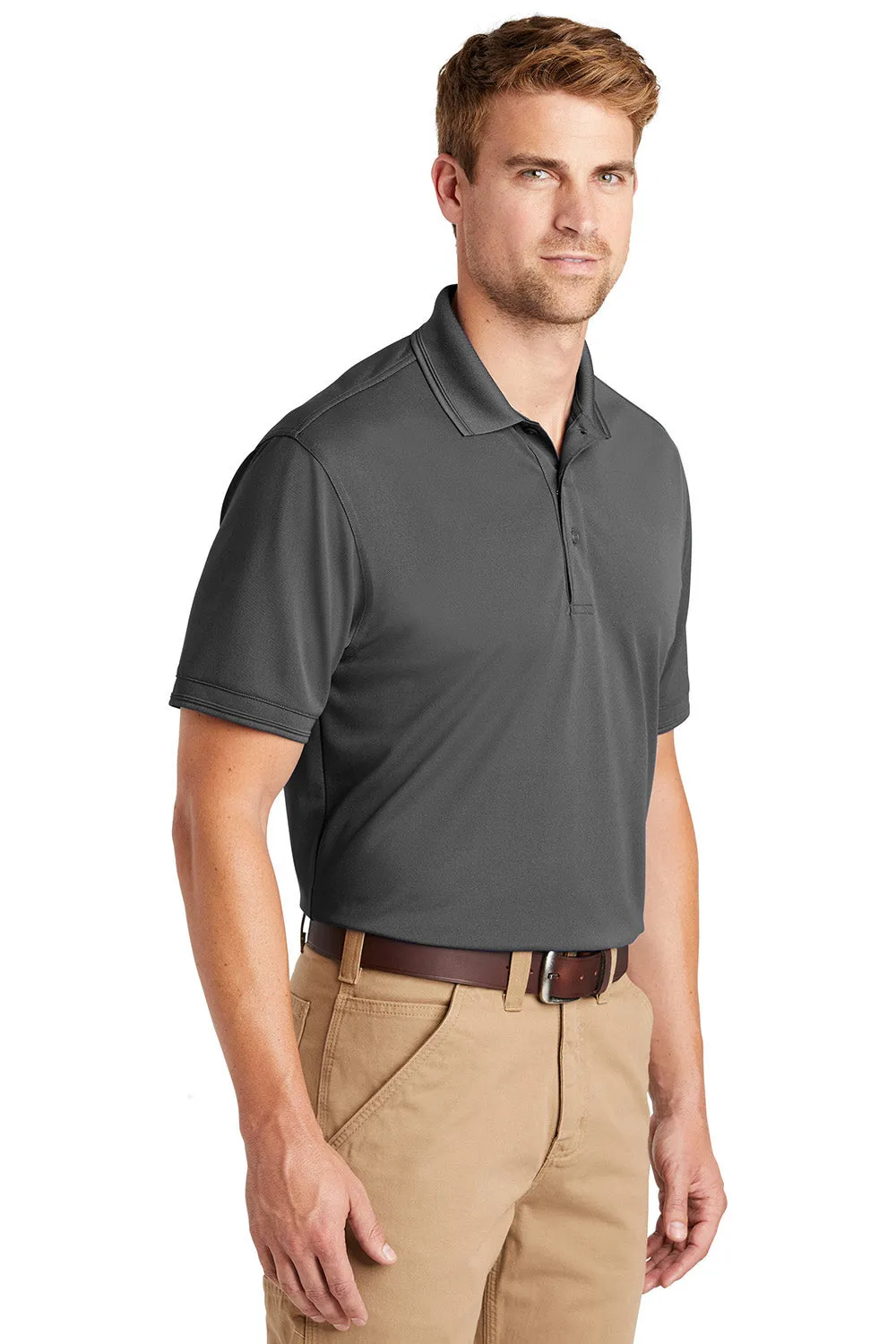 CornerStone Mens Industrial Moisture Wicking Short Sleeve Polo Shirt - Charcoal Grey  Cheaper Clothing Cornerstone