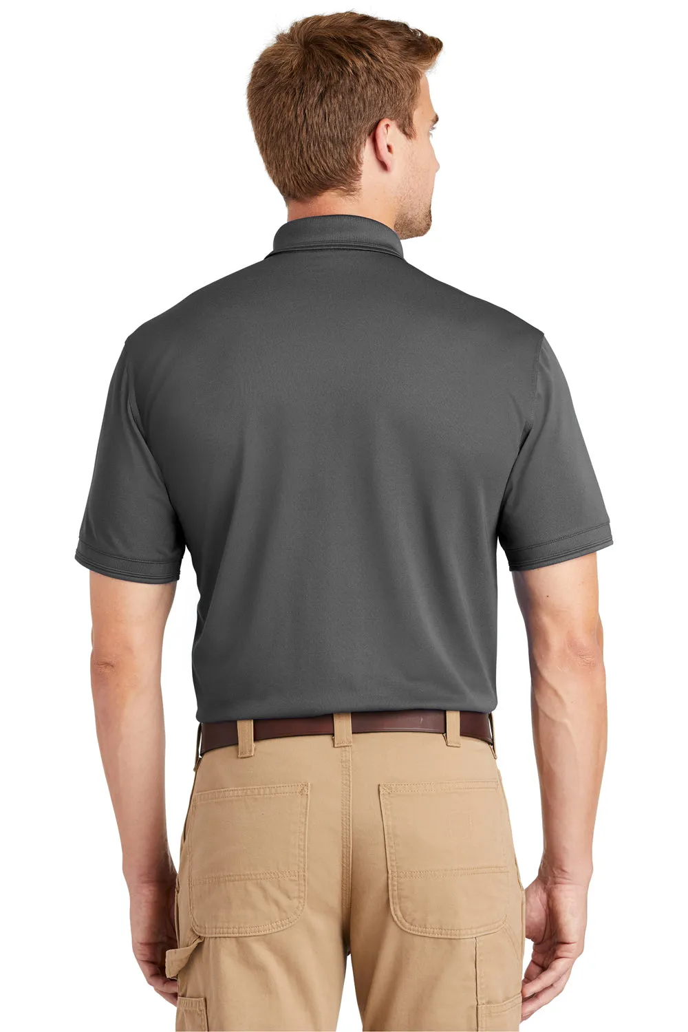 CornerStone Mens Industrial Moisture Wicking Short Sleeve Polo Shirt - Charcoal Grey  Cheaper Clothing Cornerstone