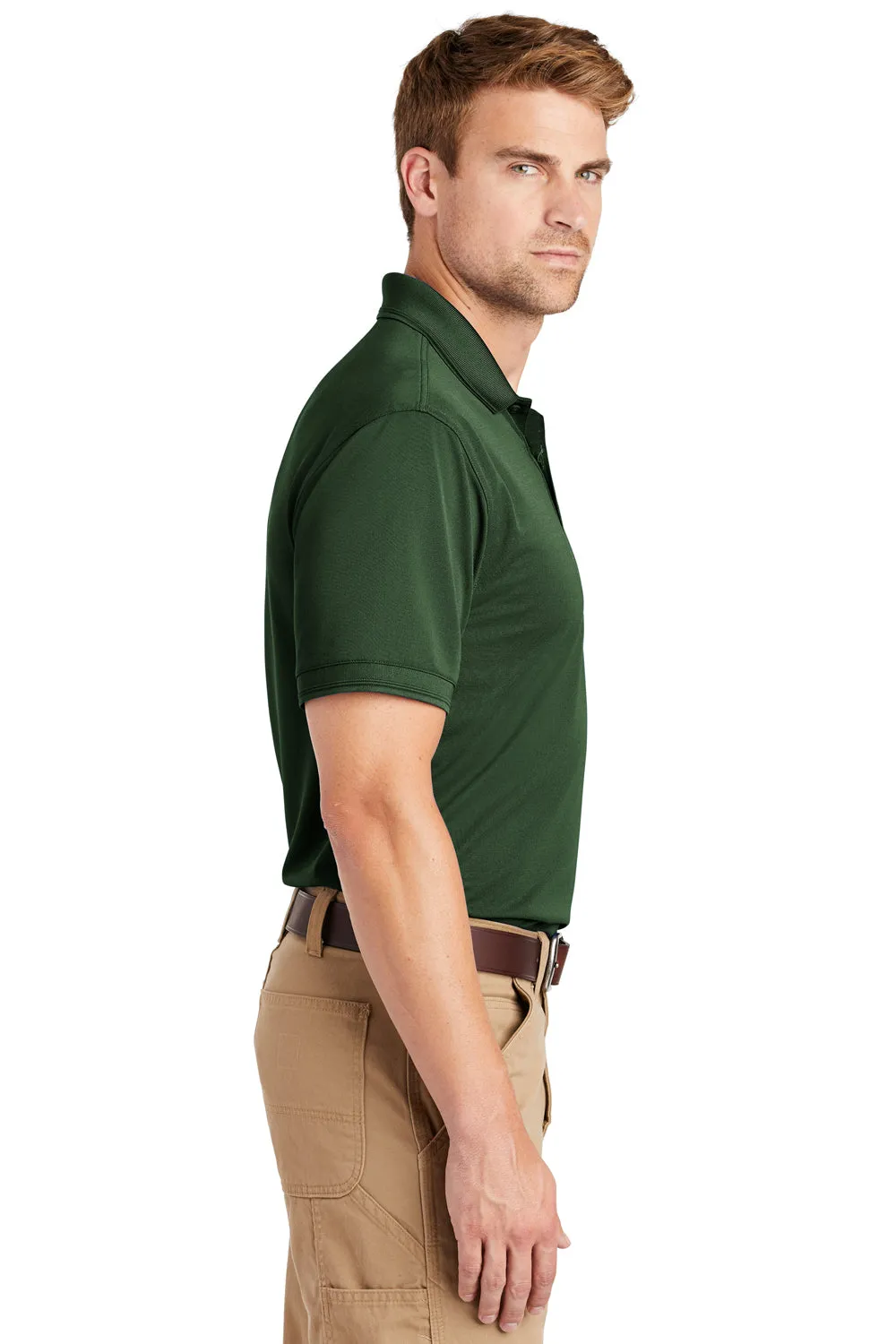 CornerStone Mens Industrial Moisture Wicking Short Sleeve Polo Shirt - Dark Green - Closeout  Cheaper Clothing Cornerstone