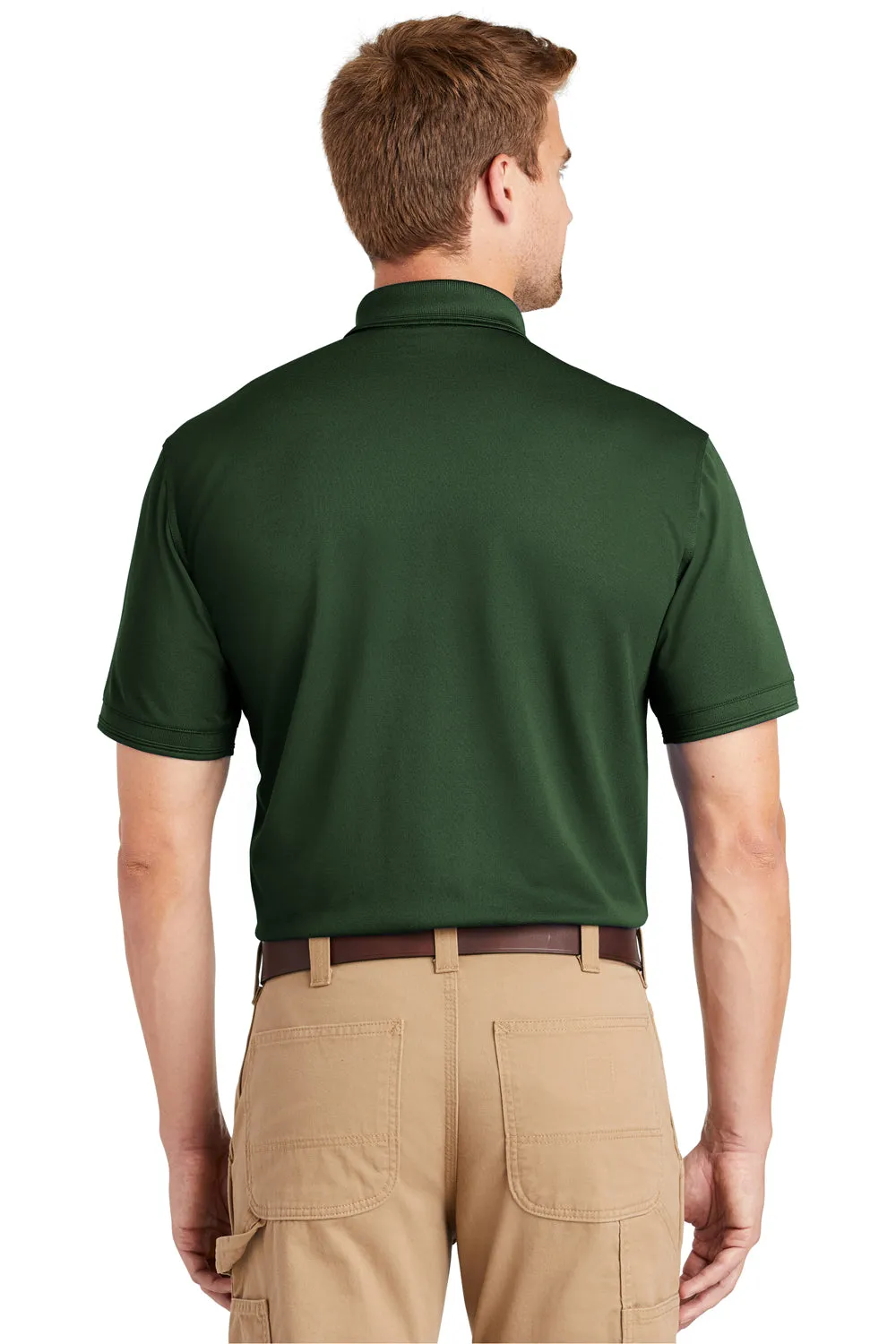 CornerStone Mens Industrial Moisture Wicking Short Sleeve Polo Shirt - Dark Green - Closeout  Cheaper Clothing Cornerstone