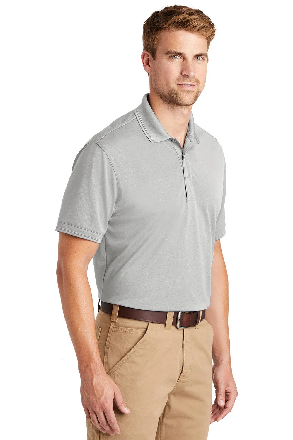CornerStone Mens Industrial Moisture Wicking Short Sleeve Polo Shirt - Light Grey  Cheaper Clothing Cornerstone
