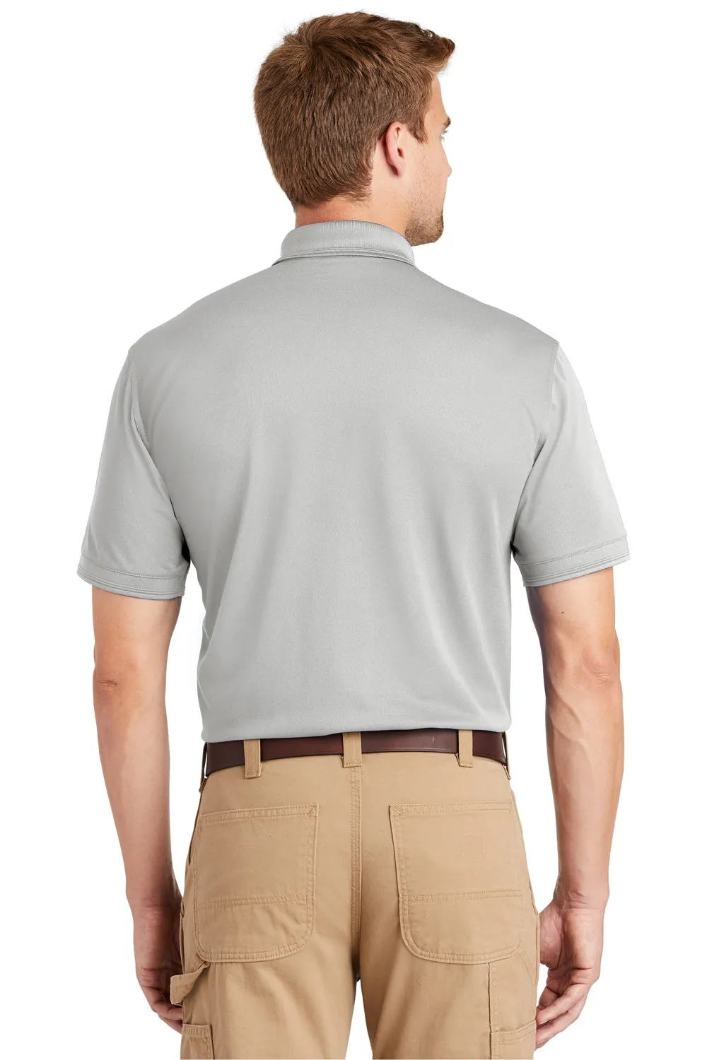 CornerStone Mens Industrial Moisture Wicking Short Sleeve Polo Shirt - Light Grey  Cheaper Clothing Cornerstone