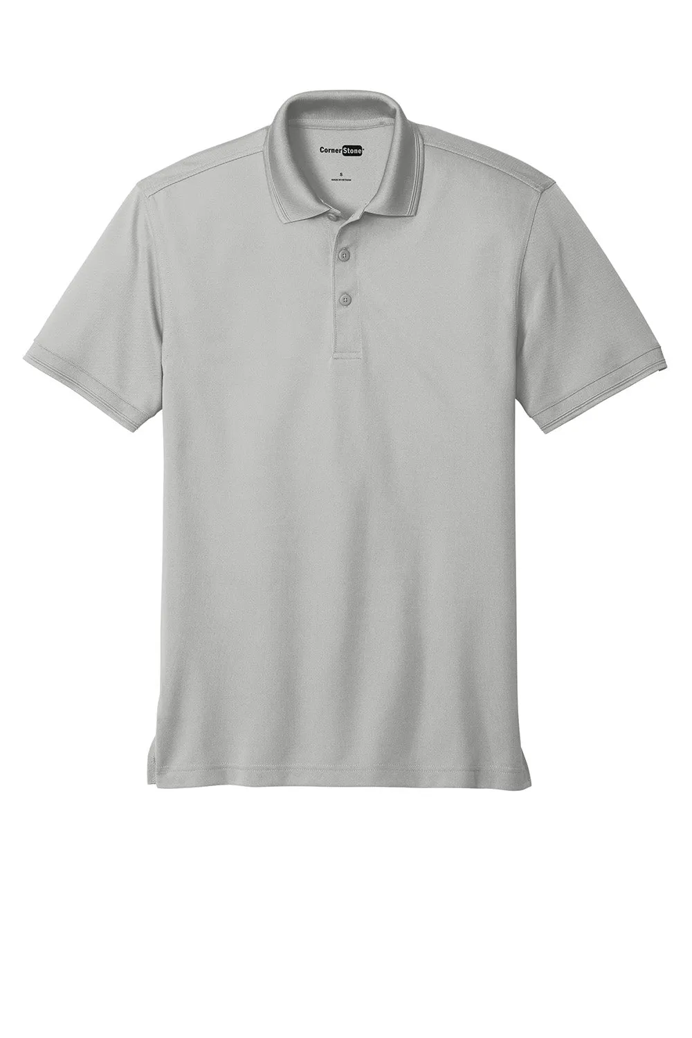 CornerStone Mens Industrial Moisture Wicking Short Sleeve Polo Shirt - Light Grey  Cheaper Clothing Cornerstone