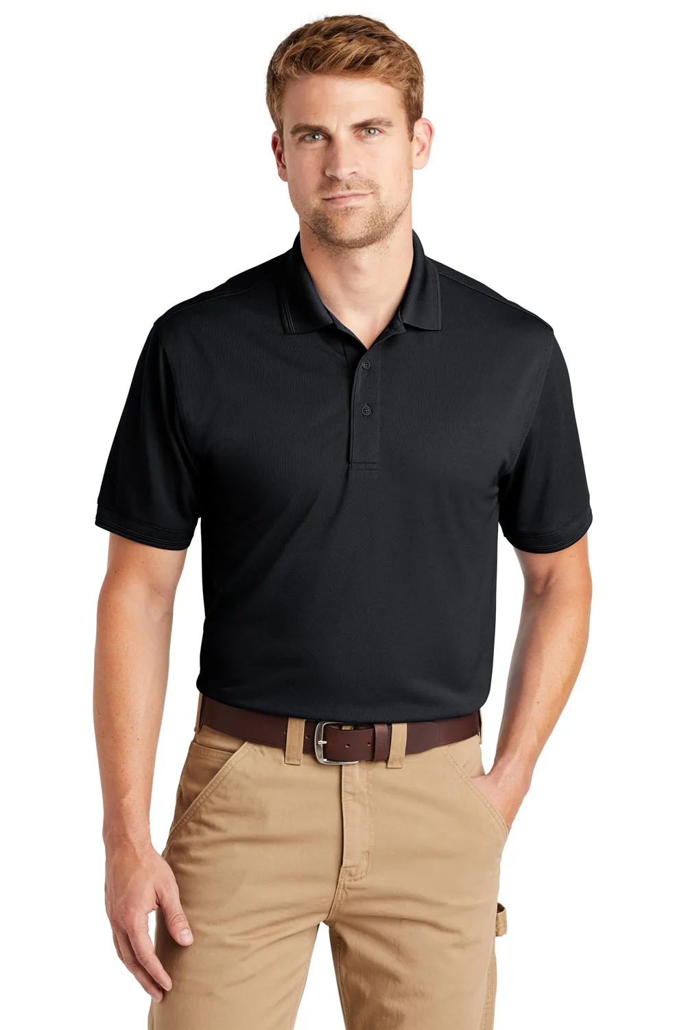 CornerStone Mens Industrial Moisture Wicking Short Sleeve Polo Shirt - Navy Blue  Cheaper Clothing Cornerstone