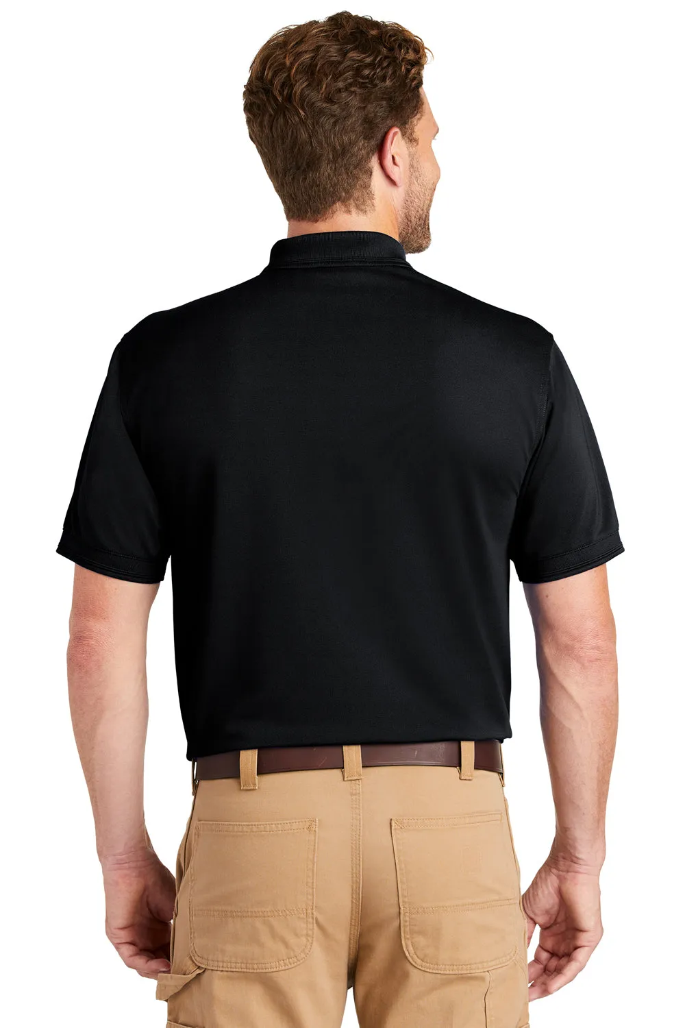 CornerStone Mens Industrial Moisture Wicking Short Sleeve Polo Shirt w/ Pocket - Navy Blue  Cheaper Clothing Cornerstone