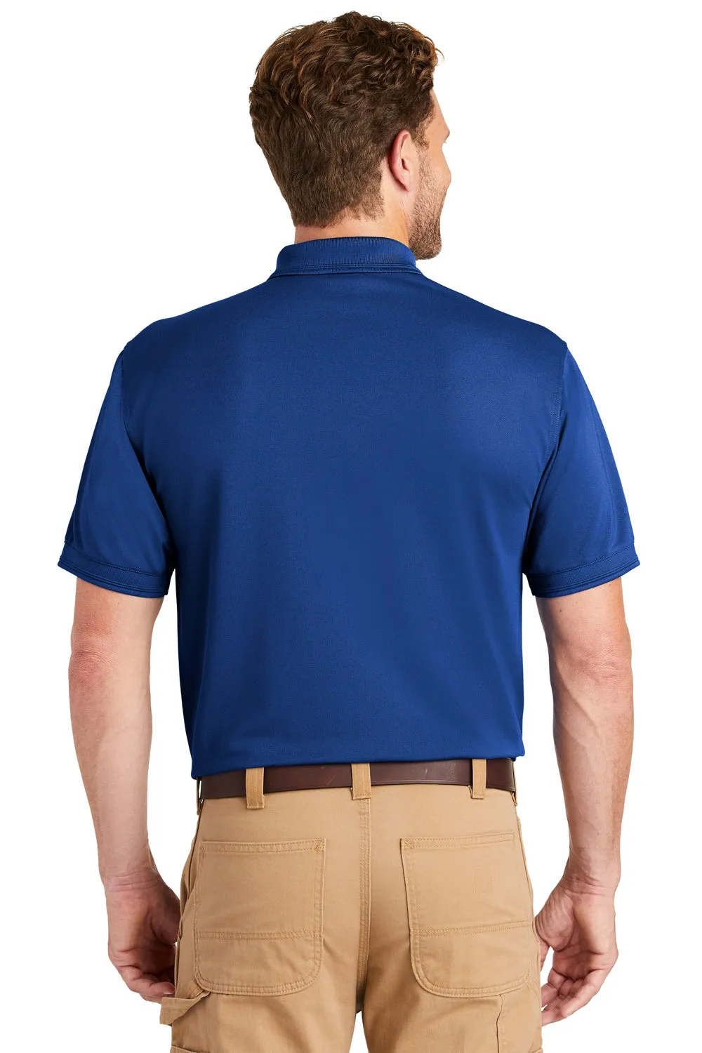 CornerStone Mens Industrial Moisture Wicking Short Sleeve Polo Shirt w/ Pocket - Royal Blue  Cheaper Clothing Cornerstone