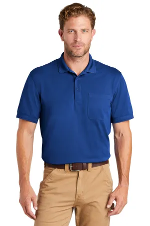CornerStone Mens Industrial Moisture Wicking Short Sleeve Polo Shirt w/ Pocket - Royal Blue  Cheaper Clothing Cornerstone