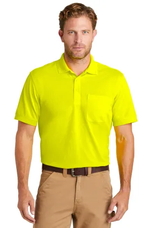CornerStone Mens Industrial Moisture Wicking Short Sleeve Polo Shirt w/ Pocket - Safety Yellow  Cheaper Clothing Cornerstone