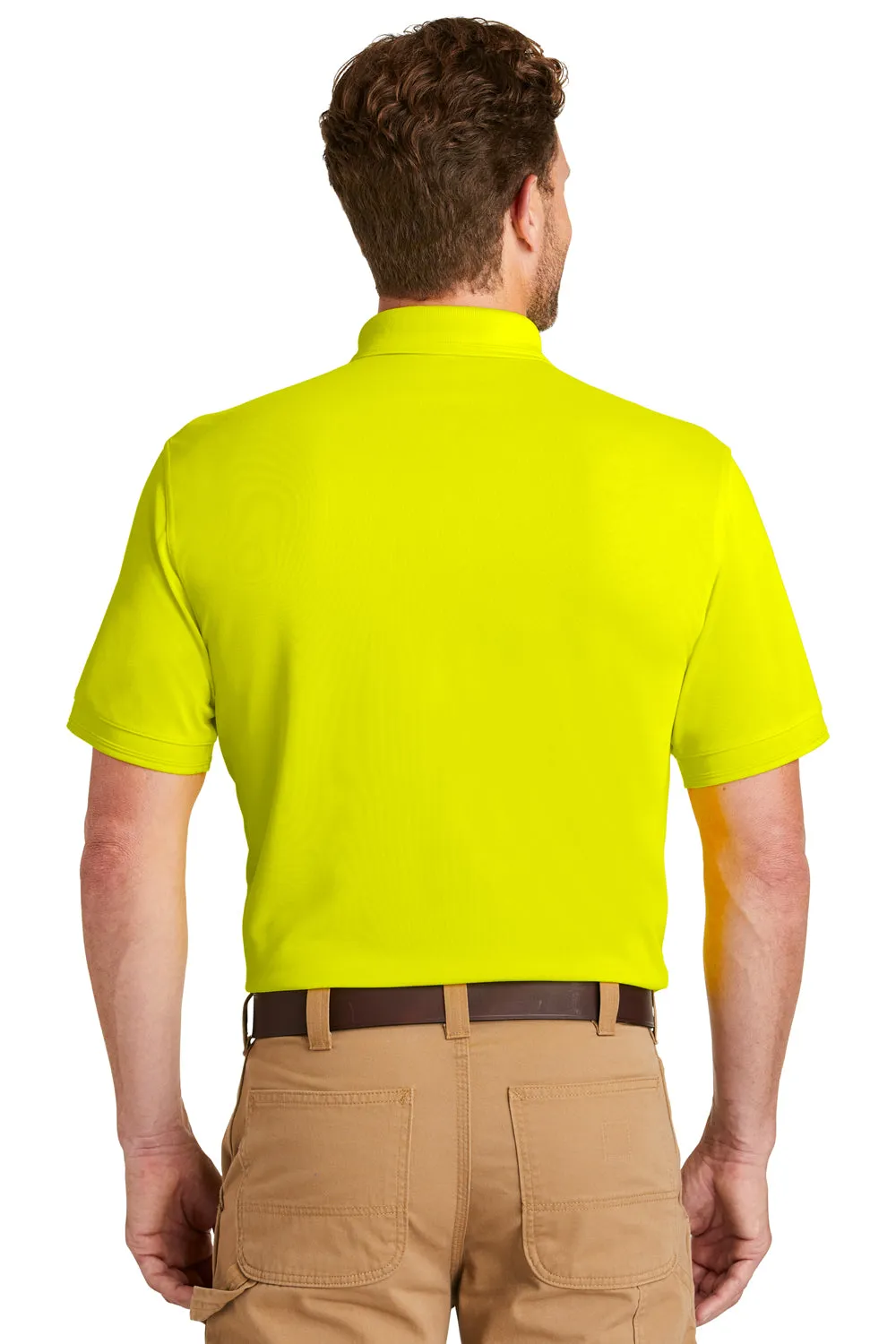 CornerStone Mens Industrial Moisture Wicking Short Sleeve Polo Shirt w/ Pocket - Safety Yellow  Cheaper Clothing Cornerstone