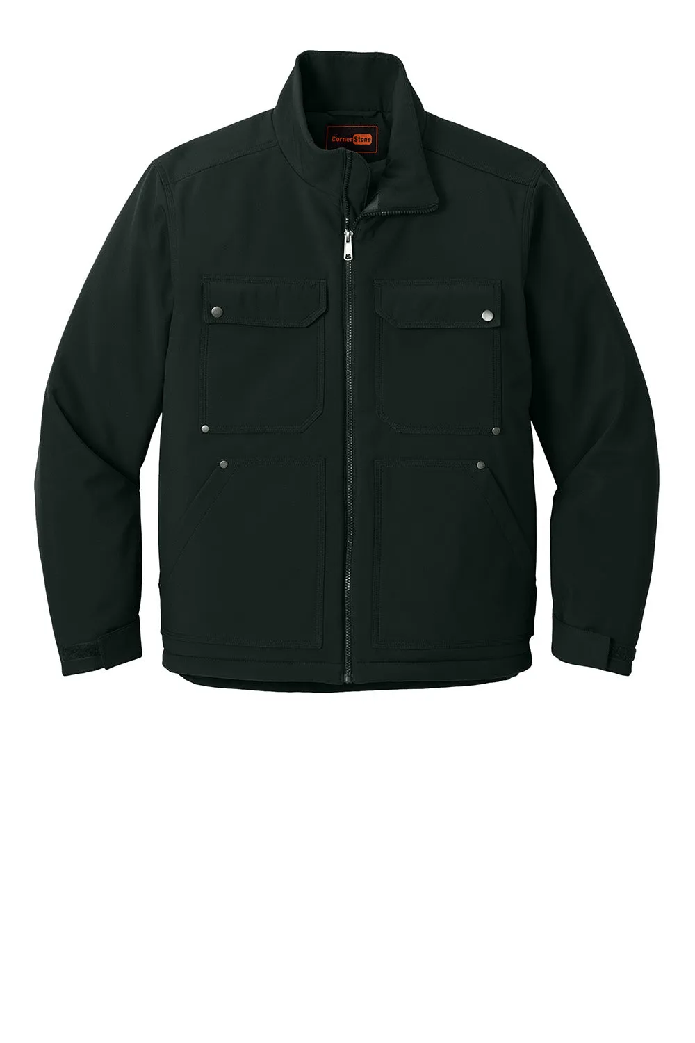 CornerStone Mens Insulated Workwear Soft Shell Full Zip Jacket - Black  Cheaper Clothing Cornerstone