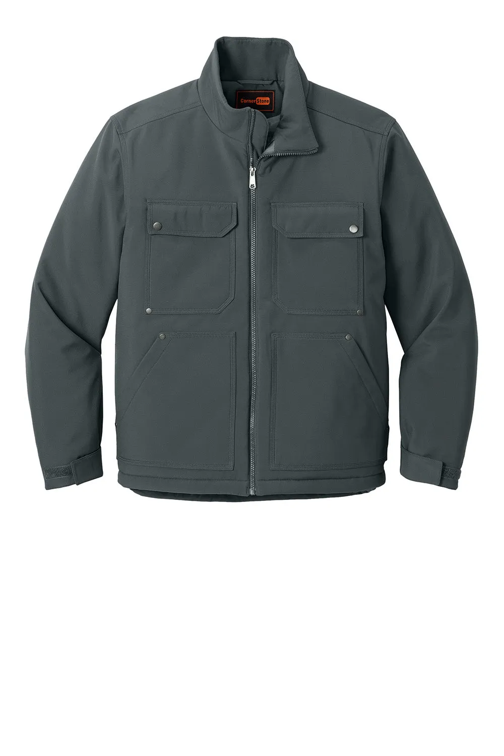 CornerStone Mens Insulated Workwear Soft Shell Full Zip Jacket - Iron Grey  Cheaper Clothing Cornerstone