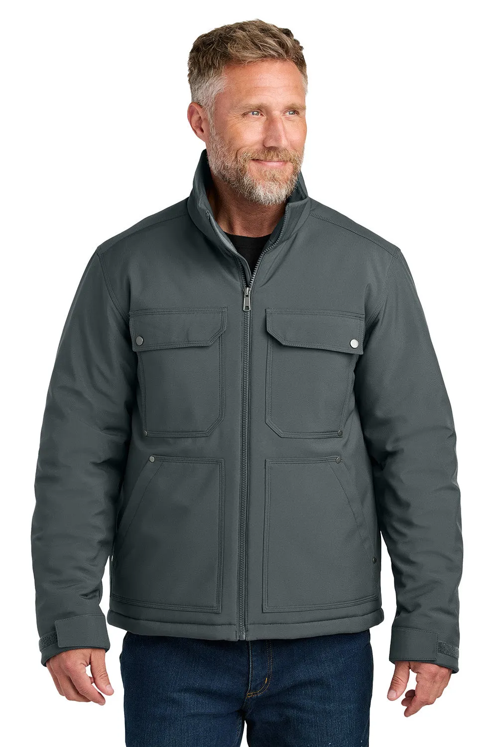 CornerStone Mens Insulated Workwear Soft Shell Full Zip Jacket - Iron Grey  Cheaper Clothing Cornerstone