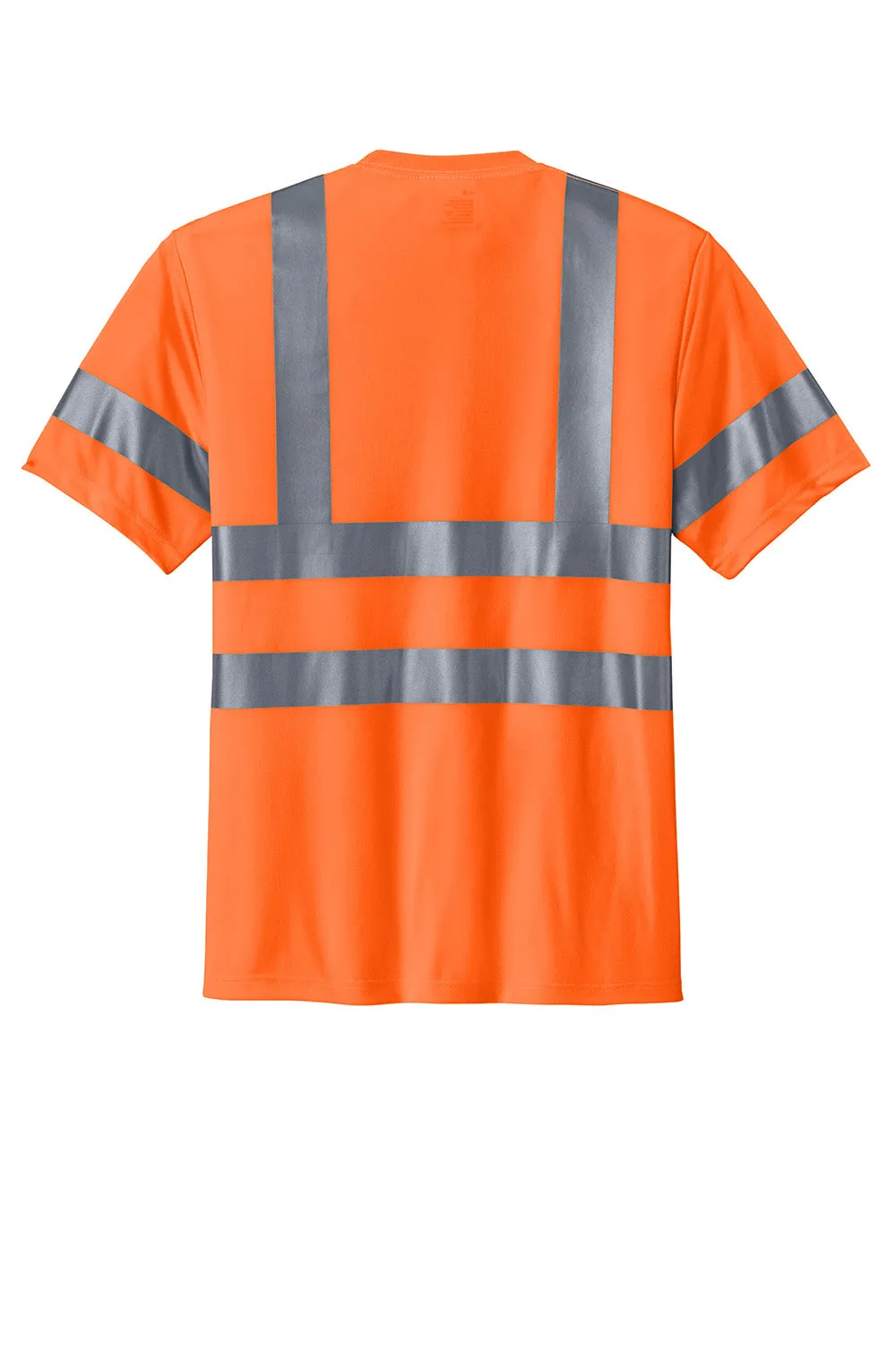 CornerStone Mens Moisture Wicking Short Sleeve Crewneck T-Shirt w/ Pocket - Safety Orange  Cheaper Clothing Cornerstone