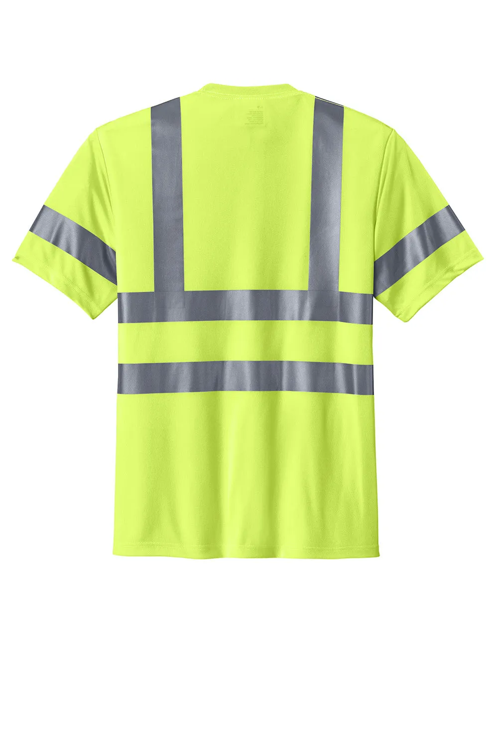 CornerStone Mens Moisture Wicking Short Sleeve Crewneck T-Shirt w/ Pocket - Safety Yellow  Cheaper Clothing Cornerstone