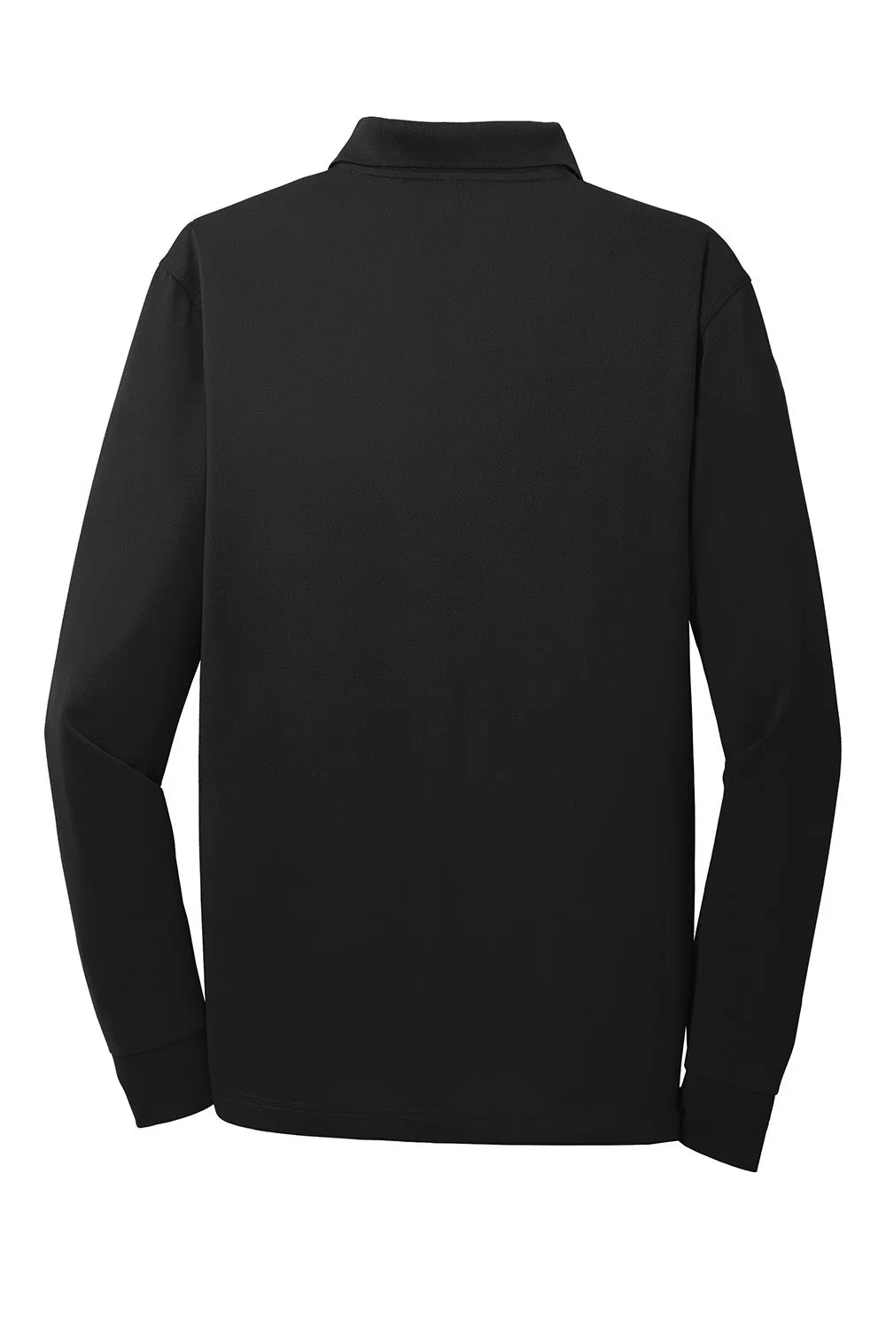 CornerStone Mens Select Moisture Wicking Long Sleeve Polo Shirt - Black  Cheaper Clothing Cornerstone
