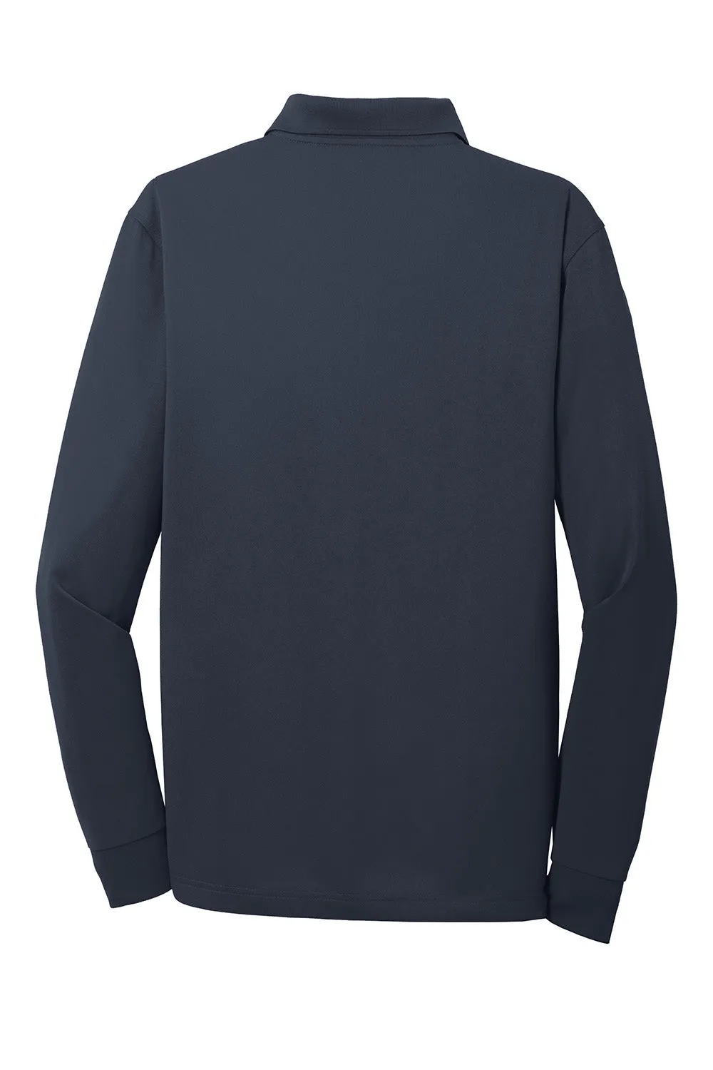 CornerStone Mens Select Moisture Wicking Long Sleeve Polo Shirt - Dark Navy Blue  Cheaper Clothing Cornerstone
