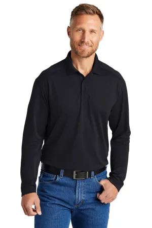 CornerStone Mens Select Moisture Wicking Long Sleeve Polo Shirt - Dark Navy Blue  Cheaper Clothing Cornerstone