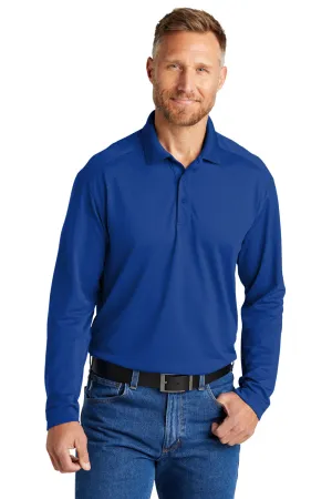 CornerStone Mens Select Moisture Wicking Long Sleeve Polo Shirt - Royal Blue  Cheaper Clothing Cornerstone