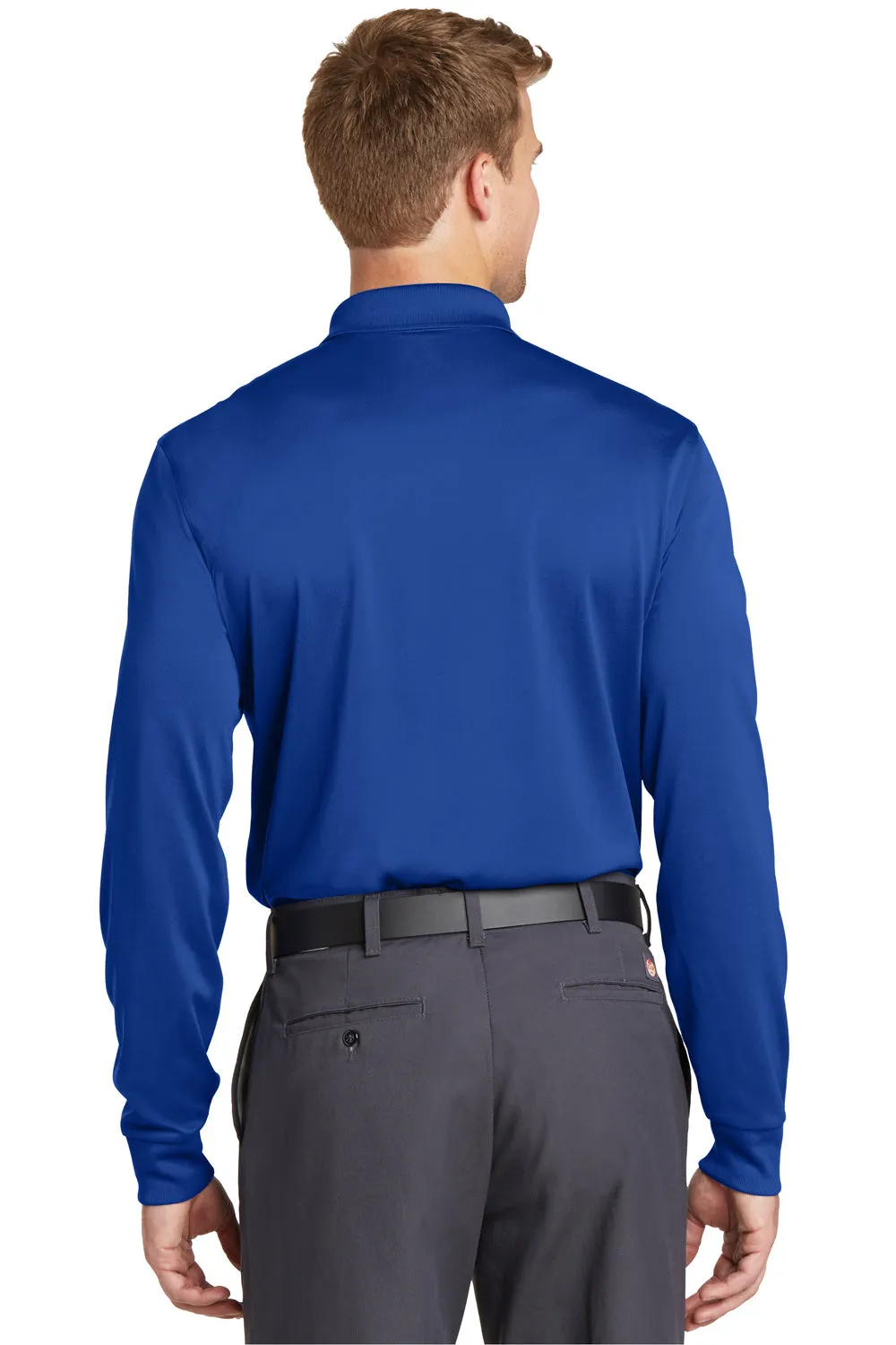 CornerStone Mens Select Moisture Wicking Long Sleeve Polo Shirt - Royal Blue  Cheaper Clothing Cornerstone