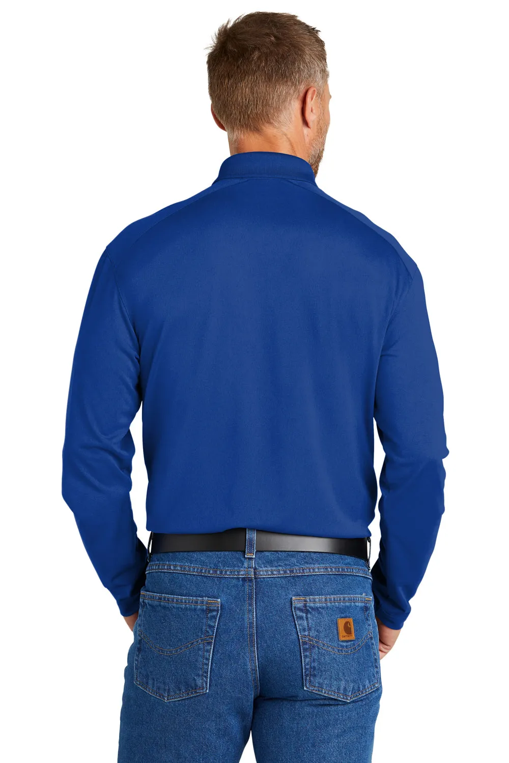 CornerStone Mens Select Moisture Wicking Long Sleeve Polo Shirt - Royal Blue  Cheaper Clothing Cornerstone