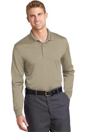 CornerStone Mens Select Moisture Wicking Long Sleeve Polo Shirt - Tan - Closeout  Cheaper Clothing Cornerstone