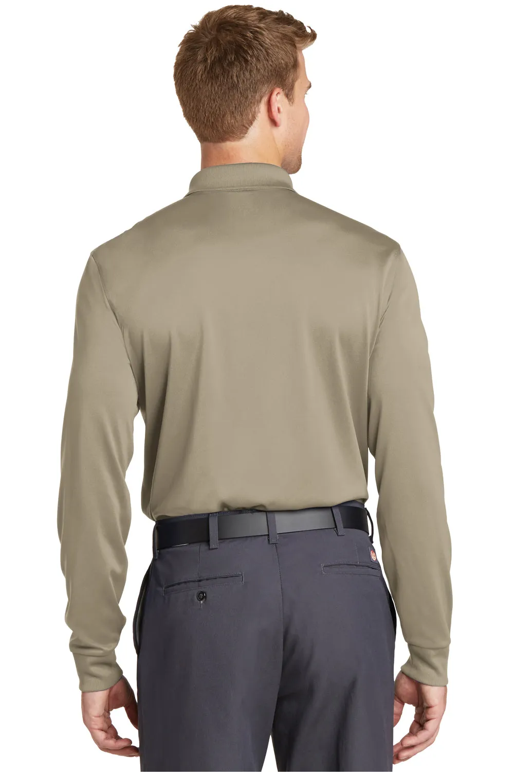 CornerStone Mens Select Moisture Wicking Long Sleeve Polo Shirt - Tan - Closeout  Cheaper Clothing Cornerstone
