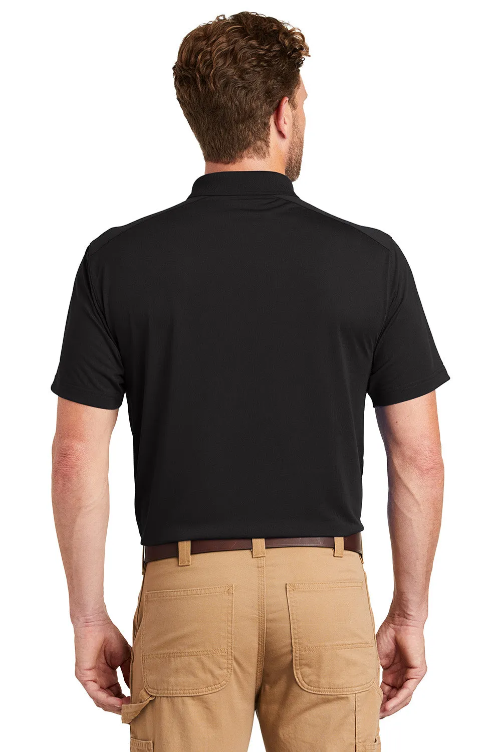 CornerStone Mens Select Moisture Wicking Short Sleeve Polo Shirt - Black  Cheaper Clothing Cornerstone