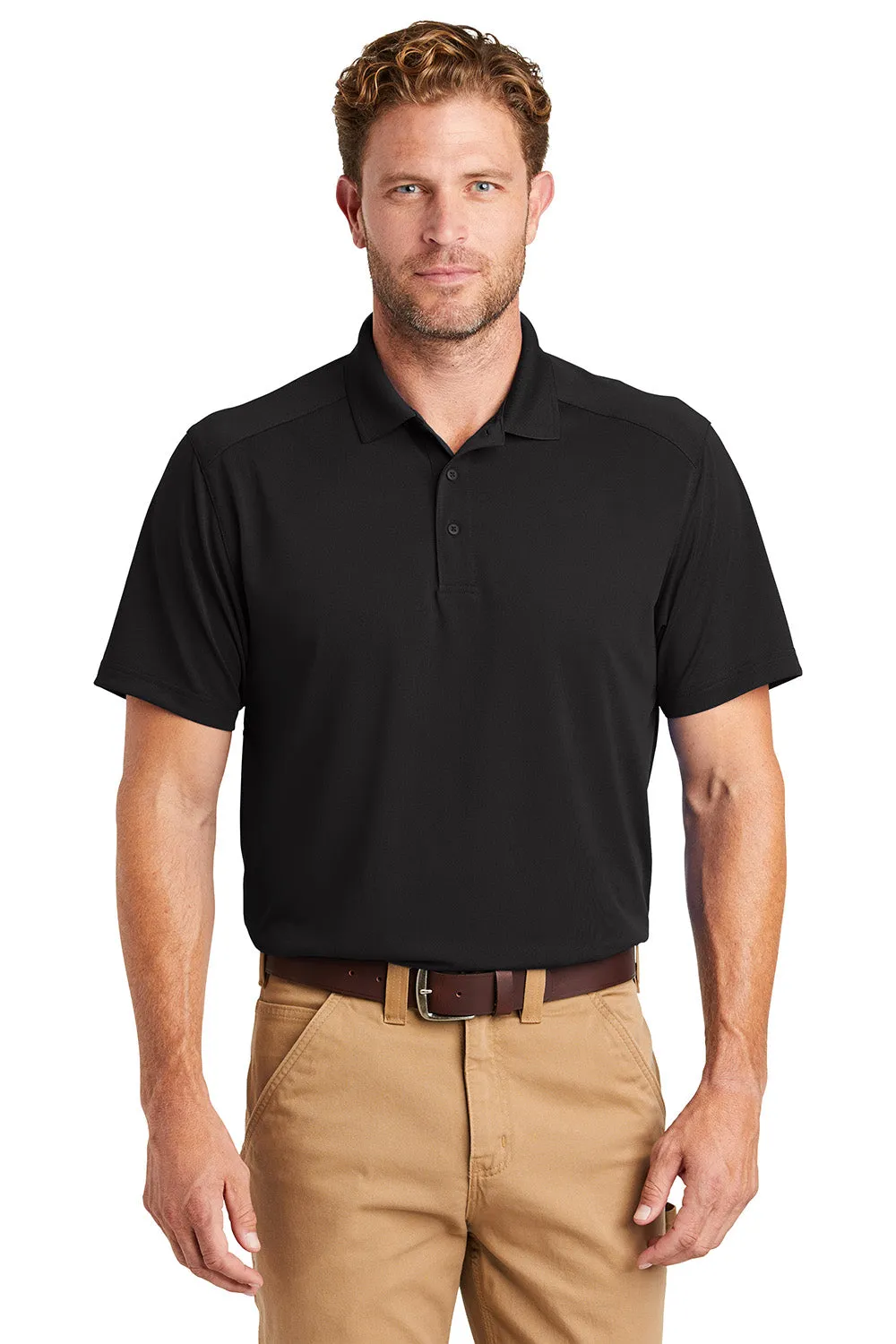 CornerStone Mens Select Moisture Wicking Short Sleeve Polo Shirt - Black  Cheaper Clothing Cornerstone